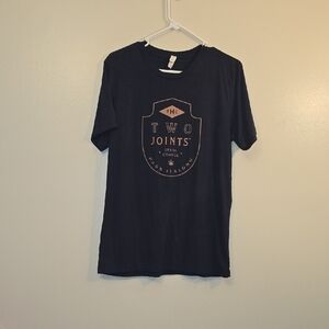 Bella Canvas Navy Tee with "Two Joints *Spark Change* Pass It Along" Skymint